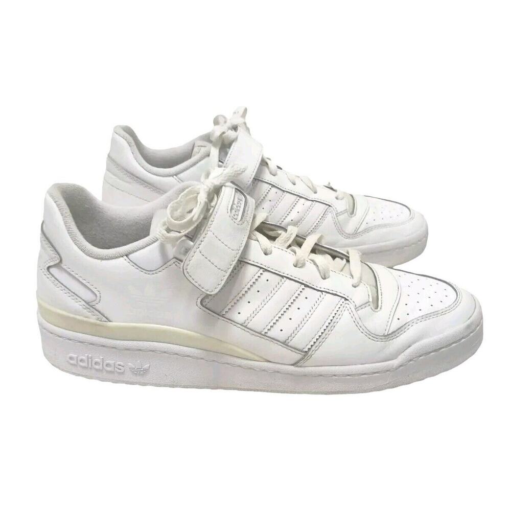 Adidas Sneakers Men's‎ Sz 13 WHITE Forum Low Top Retro Leather Everyday Trainers